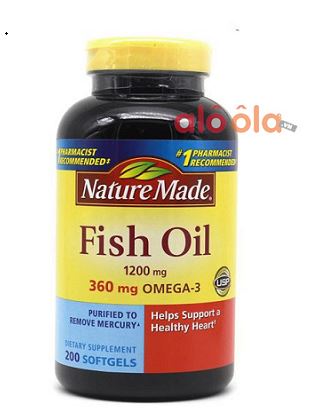 Dầu cá Nature Made Fish oil Omega 3 1200mg hộp 200 viên