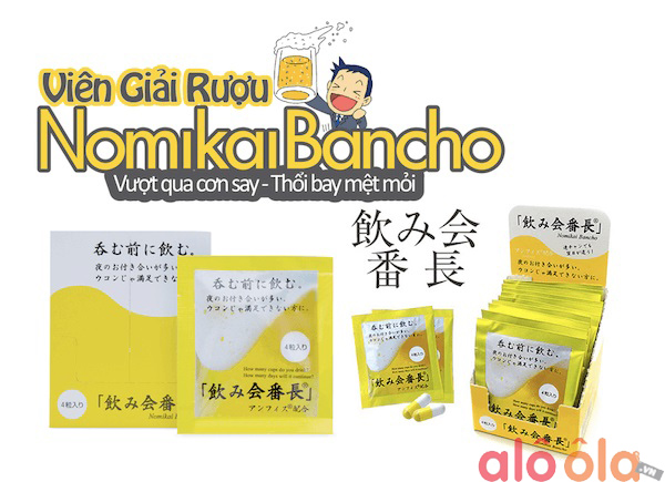 Viên uống giải rượu bia Nomikai Bancho Plus one Nhật Bản 