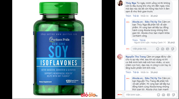 tinh chất mầm đậu nành soy isoflavones review từ khách hàng aloola