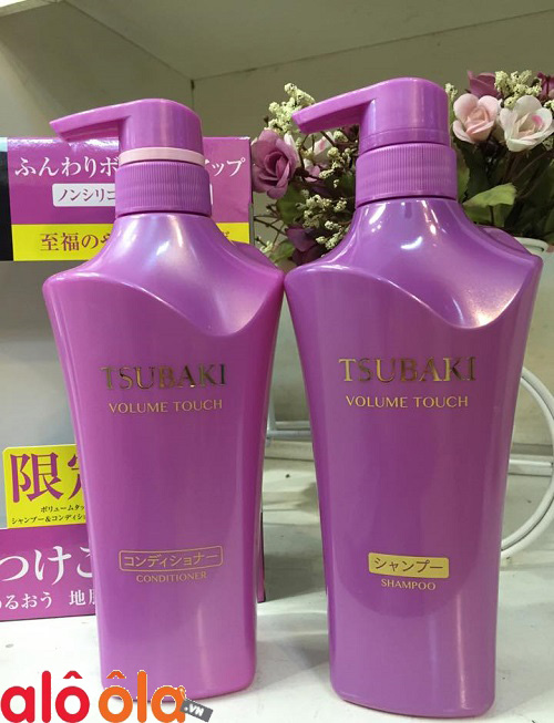 Bộ dầu gội Shiseido Tsubaki Volume Touch màu tím 500ml