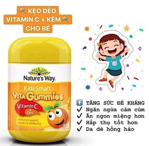 Kẹo dẻo Kid Smart Vita Gummies bổ sung Vitamin C và Kẽm cho bé