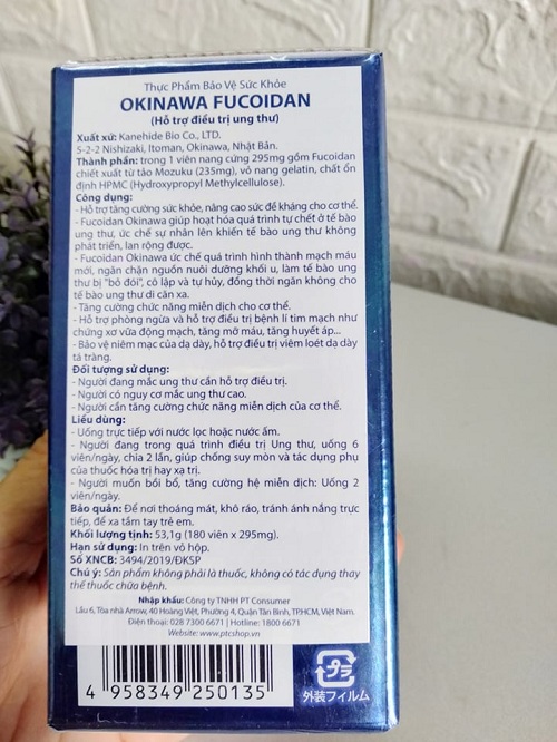 Okinawa Fucoidan Nhật Bản hộp 180 viên hàng nhập khẩu