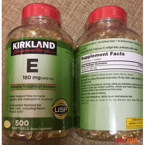 viên kirkland vitamin e 400 iu hộp 500 viên của mý