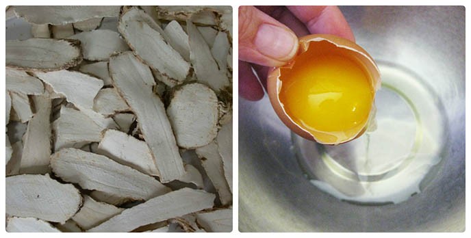 Hỗn hợp mặt nạ thuốc bắc trứng gà trị mụn, làm trắng da mặt