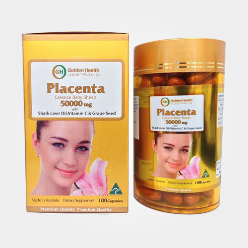 Nhau thai cừu Golden Health Placenta 50000mg hộp 100 viên 
