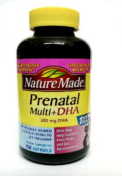 Nature Made Prenatal Multi  DHA - Bổ sung vitamin cho bà bầu hộp 150 viên của Mỹ