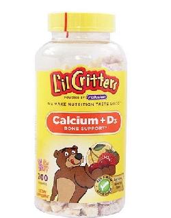 Lil critters calcium gummy bears kẹo dẻo ngừa còi xương cho bé lọ 200 cái