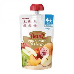 Váng sữa hoa quả nghiền Heinz Apple Peach Mango 120g của Úc