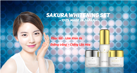 Bộ sản phẩm dưỡng trắng da Sakura Whitening số 1 Nhật Bản