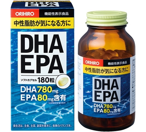 Viên uống bổ não DHA EPA Orihiro hộp 180 viên của Nhật Bản 