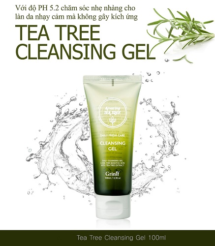 sữa rửa mặt grinif tea tree cleansing gel 3