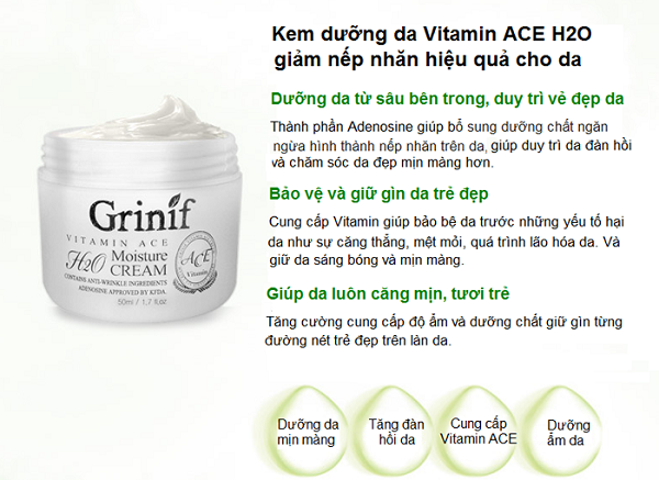 kem dưỡng da grinif vitamin ace h2o moisture cream 50ml 1