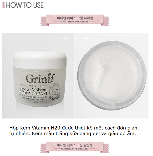 kem dưỡng da grinif vitamin ace h2o moisture cream 50ml 2