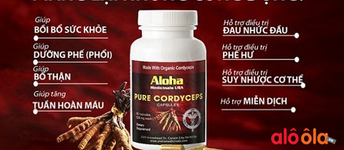 công dụng của viên uống đông trùng hạ thảo aloha pure cordyceps