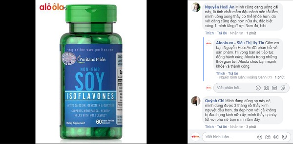 review soy isoflavones 750 mg puritan pride lọ 60 viên từ khách hàng aloola