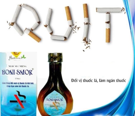 cách sử dụng nước súc miệng cai thuốc lá boni- smok