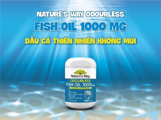 Dầu cá Natures Way Odourless Fish Oil 1000mg 200 viên của Úc