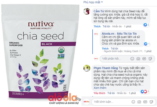 review Chia Seed Nutiva - Hạt Black Chia Nutiva 907g Giảm Cân Của Mỹ