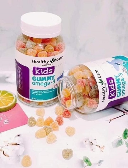 Kẹo dẻo Gummy Omega-3 Healthy Care 250 viên Úc bổ sung omega 3 cho bé