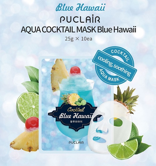 Mặt nạ làm mát da êm dịu Puclair Aqua Cocktail Blue Hawaii Hàn Quốc