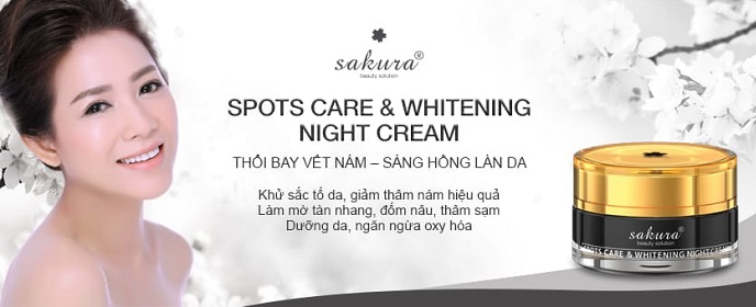 Kem giảm nám cao cấp ban đêm Sakura Spot Care & Whitening Night Cream