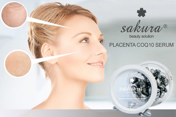 Serum dưỡng trắng & chống lão hóa Sakura Placenta CoQ10 Serum Nhật Bản