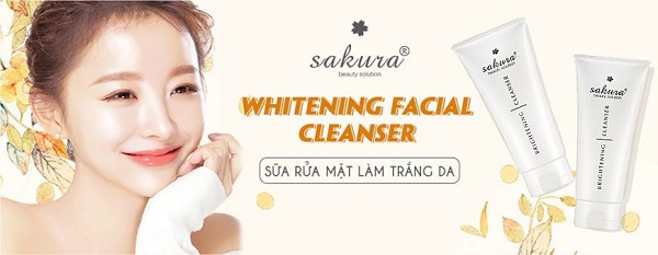Sữa rửa mặt dưỡng trắng da, ngừa lão hoá Sakura Brightening Cleanser