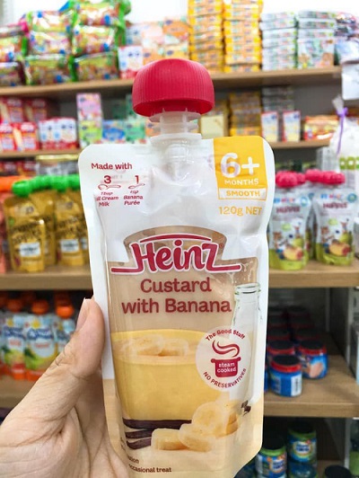 Váng sữa hoa quả nghiền Heinz Custard của Úc vị chuối