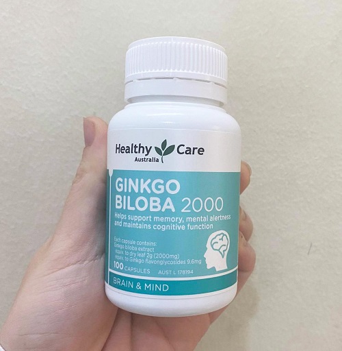 Viên tuần hoàn não Ginkgo Biloba Healthy Care Úc 2000mg 100 viên