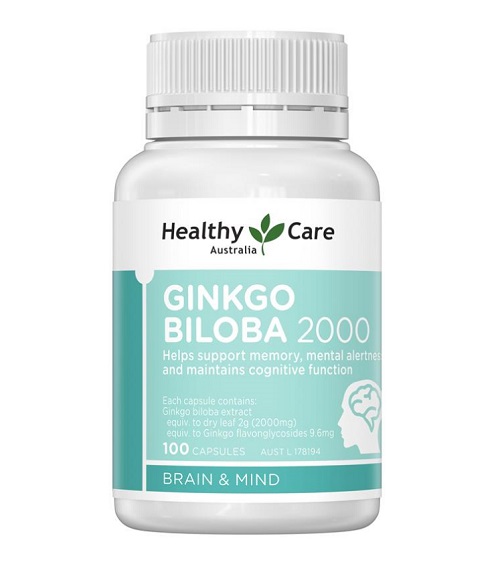 Viên tuần hoàn não Ginkgo Biloba Healthy Care 2000mg Úc