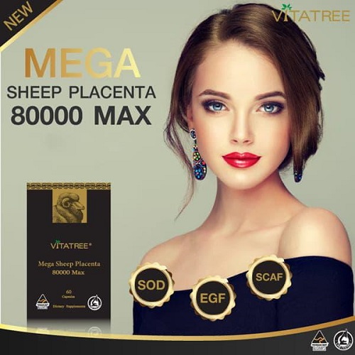 Viên nhau thai cừu Vitatree Mega Sheep Placenta 80000 Max