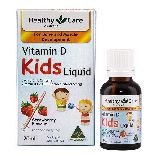 Vitamin D dạng nước cho bé Healthy Care Kids Liquid của Úc 20ml