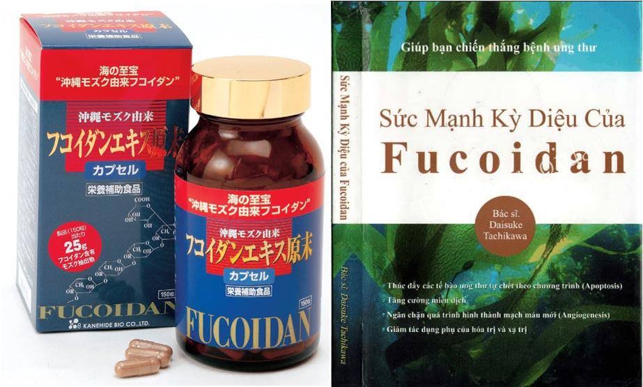 Sách viết về viên uống hỗ trợ điều trị ung thư Okinawa Fucoidan Kanehide Bio 150 viên