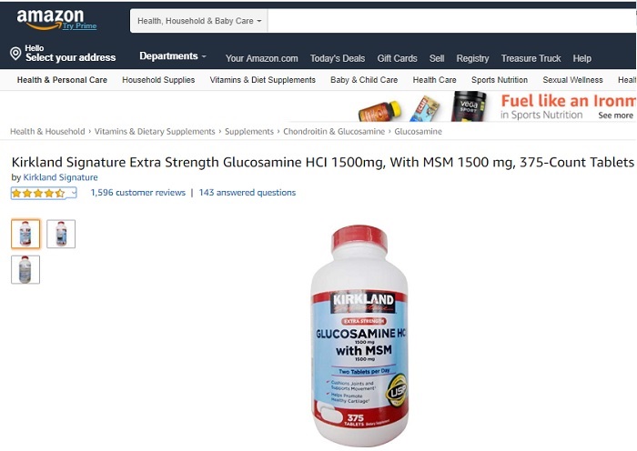  Review Glucosamine Kirkland 375 viên trên Amazon
