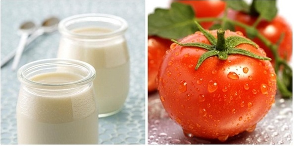 Cách làm da mặt trắng hồng bằng sữa chua và cà chua 