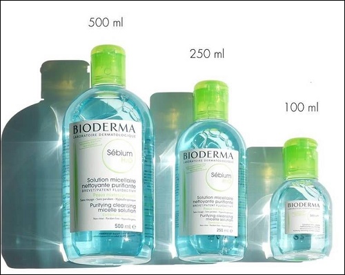 Nước tẩy trang cho da dầu và hỗn hợp bioderma sebium h2o