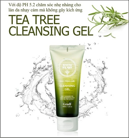 sữa rửa mặt grinif tea tree cleansing gel
