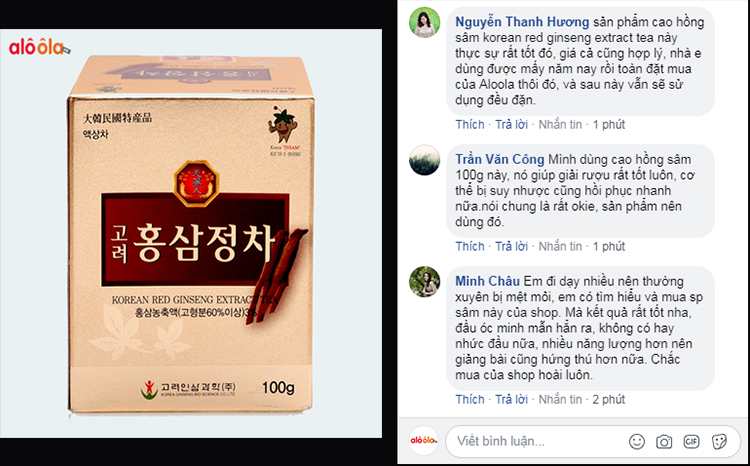 review cao hồng sâm korean red ginseng extract tea 100g