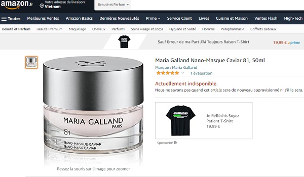 Mặt nạ hồi sinh da khô và lão hóa Maria Galland 81 Nano Mask Caviar 50ml