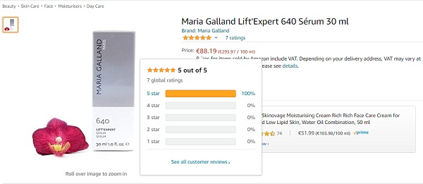 Serum nâng cơ, săn chắc da tức thì Maria Galland 640 Lift Expert Serum 30ml
