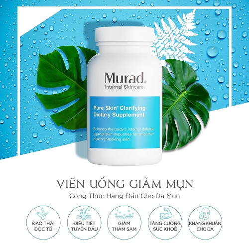 Viên uống trị mụn Murad Pure Skin Clarifying Dietary Supplement 120 viên