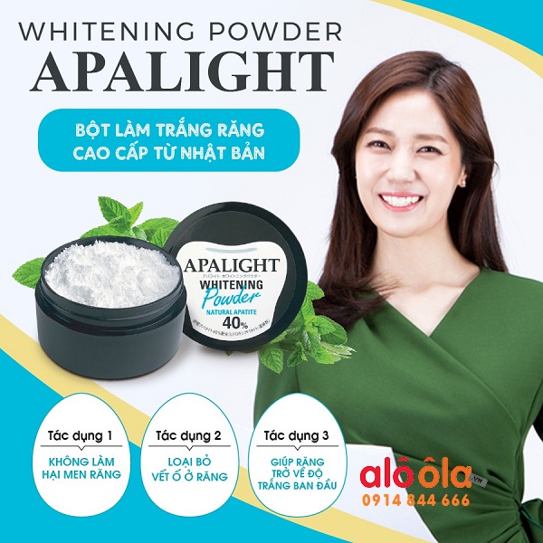Công dụng của bột trắng răng Apalight Whitening Powder
