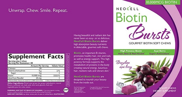 cách sử dụng Neocell Biotin Bursts