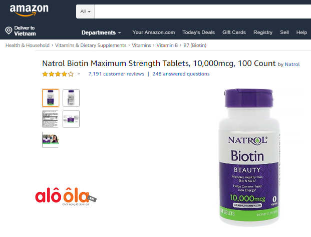Review Natrol Biotin 10000 mcg – Viên Uống Hỗ Trợ Mọc Tóc Của Mỹ