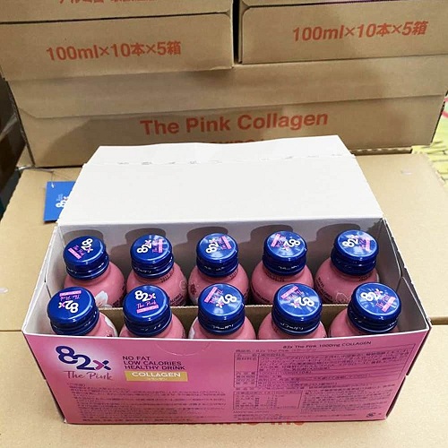 Nước uống Collagen 82X The Pink hộp 10 chai Nhật Bản