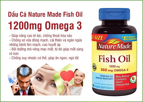 dầu cá nature made fish oil omega 3