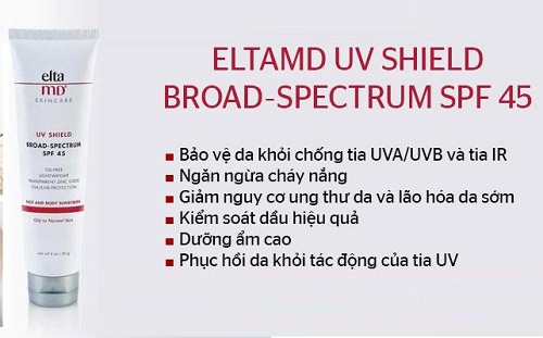 những tác dụng của kem chống nắng eltamd uv shield broad-spectrum spf 45