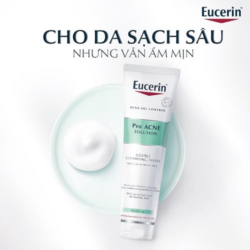  eucerin pro ance solution gentle cleansing foam giúp làm sạch và giảm mụn cho da