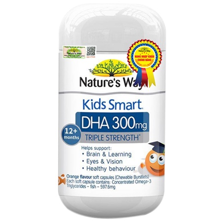Natures Way Kids Smart DHA 300mg - Kẹo bổ sung DHA cho bé