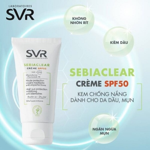 Kem chống nắng SVR Sebiaclear Creme SPF50, 50ml 
